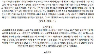5월 1일 18:00 NPB 오릭스 : 지바롯데