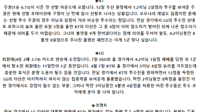 5월 18일 17:00 KBO KT : LG