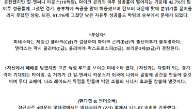 [주요경기] 5월25일 미네소타 댈러스 NBA프로농구분석 해외스포츠