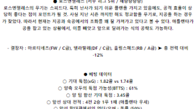 5월 26일 애틀랜타 로스앤젤레스 메이저리그분석 해외스포츠
