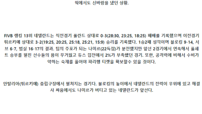 5월27일 불가리아 vs 네델란드 배구 스포츠분석