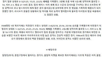 5월30일 독일 vs 튀르키예 배구 스포츠분석