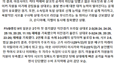 5월30일 프랑스 일본 여자배구네이션스분석 해외스포츠