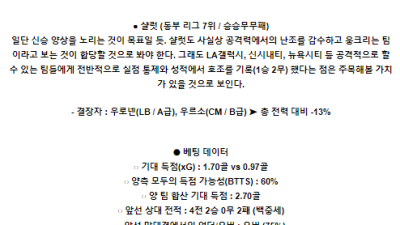 6월3일 애틀랜타 샬럿 메이저리그사커분석 해외스포츠