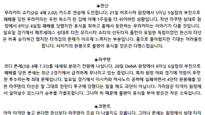 6월 4일 18:00 NPB 한신 : 라쿠텐