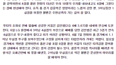 6월 18일 18:30 한화 키움 KBO 프로야구분석