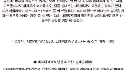 6월21일 아르헨티나 캐나다 코파아메리카분석 해외스포츠