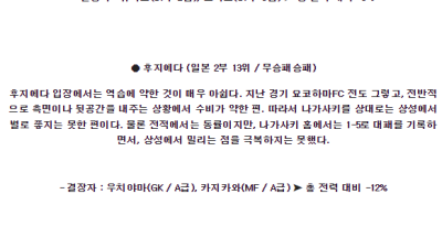 6월22일 바렌나 후지에다 J리그 분석 해외스포츠