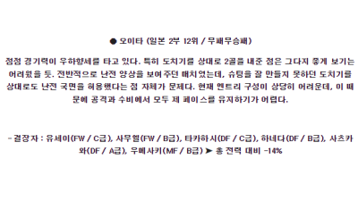 6월22일 가고시마 오이타 J리그 분석 해외스포츠