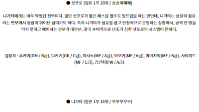 6월29일 삿포로 니가타 J리그분석 해외스포츠