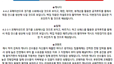 코파 아메리카 6월 30일 09:00 캐나다 : 칠레