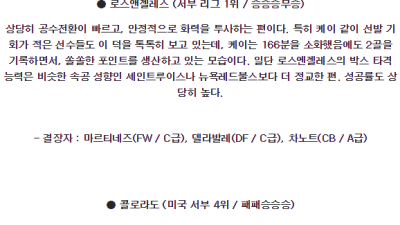6월30일 11:30 로스앤젤레스 콜로라도 메이저리그사커분석 해외스포츠