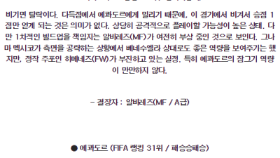 7월1일 멕시코 에콰도르 코파아메리카분석 해외스포츠