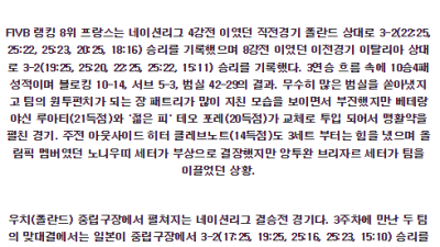 7월1일 일본 프랑스 네이션스리그 남자배구분석