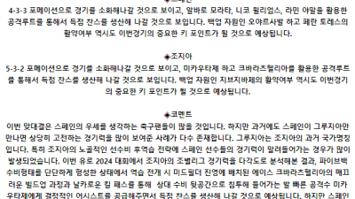 UEFA 유로 7월 1일 04:00 스페인 : 조지아