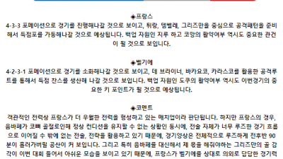 UEFA 유로 7월 2일 00:59 프랑스 : 벨기에