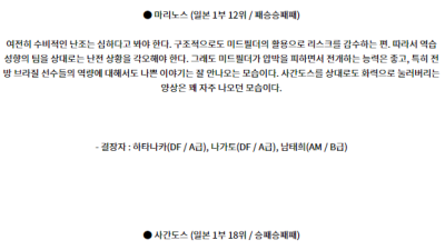 7월3일 요코하마 사간도스 J리그 분석 해외스포츠