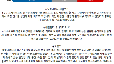 메이저리그사커 7월 4일 08:45 뉴잉글랜드 레볼루션 : 애틀랜타 유나이티드 FC