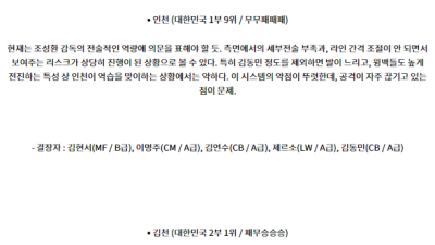 7월5일 K리그 1 인천 유나이티드 FC 김천 상무 해외축구분석 스포츠분석