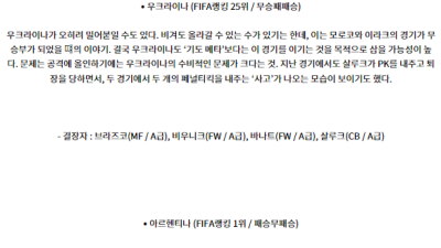 7월31일 우크라이나 아르헨티나 올림픽남자축구분석 해외스포츠