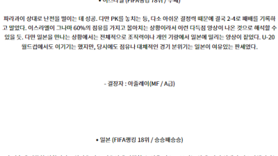 7월31일 이스라엘 일본 올림픽남자축구분석 해외스포츠