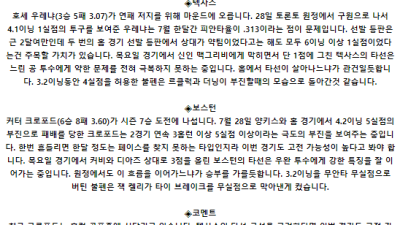 8월 3일 09:05 MLB 텍사스 : 보스턴 MLB분석