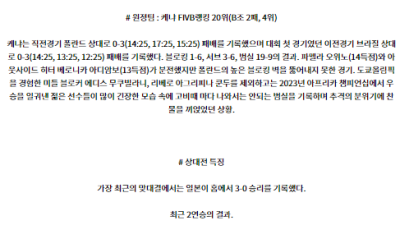 8월3일 2024 올림픽 일본(W) 케냐(W) 국제배구분석 스포츠분석
