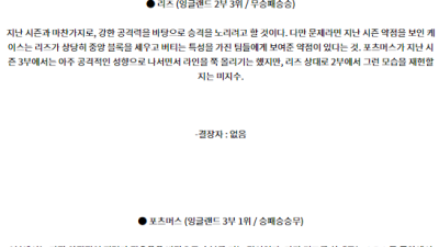8월10일 잉글랜드 챔피언쉽 리즈 유나이티드 FC 포츠머스 FC 해외축구분석 스포츠분석