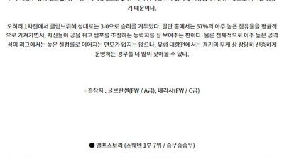 8월23일 UEFA 유로파리그 몰데 엘프스보리 해외축구분석 스포츠분석