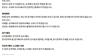 1월 24일 KOVO남 한국전력 vs 현대캐피
