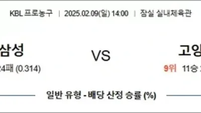 2월 09일 KBL 서울삼성 vs 고양소노