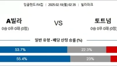 2월 10일 잉글FA컵 A빌라 vs 토트넘