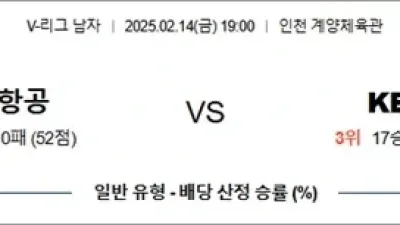 2월 14일 KOVO남 대한항공 vs KB손보