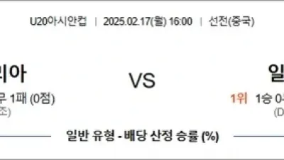 2월 17일 U20아시안컵 2경기