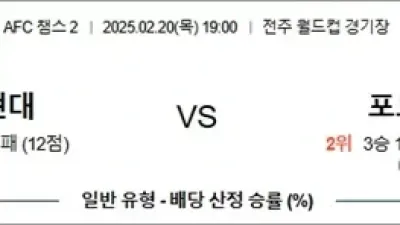 2월 20일 AFC 챔스 2  2경기