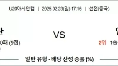 2월 23일 U20아시안컵 2경기
