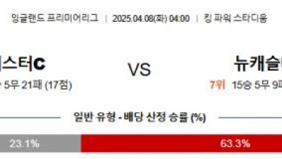 4월 8일 EPL 레스터C vs 뉴캐슬U