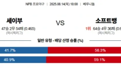 8월 14일 NPB 3경기