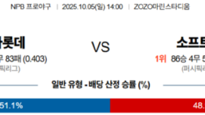 10월 5일 NPB 2경기
